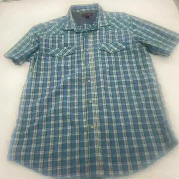Nortwest Territory Men’s Pearl Snap Down Short  Sleeve Shirt Size - Picture 1 of 6